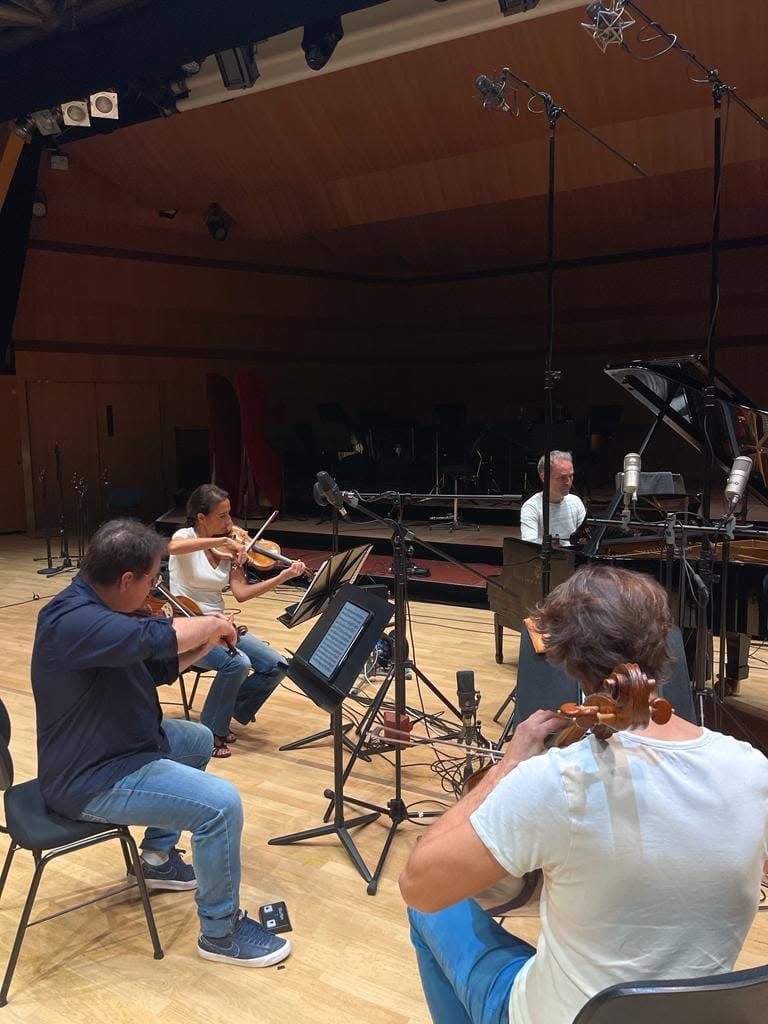 Le Trio Goldberg au travail en studio