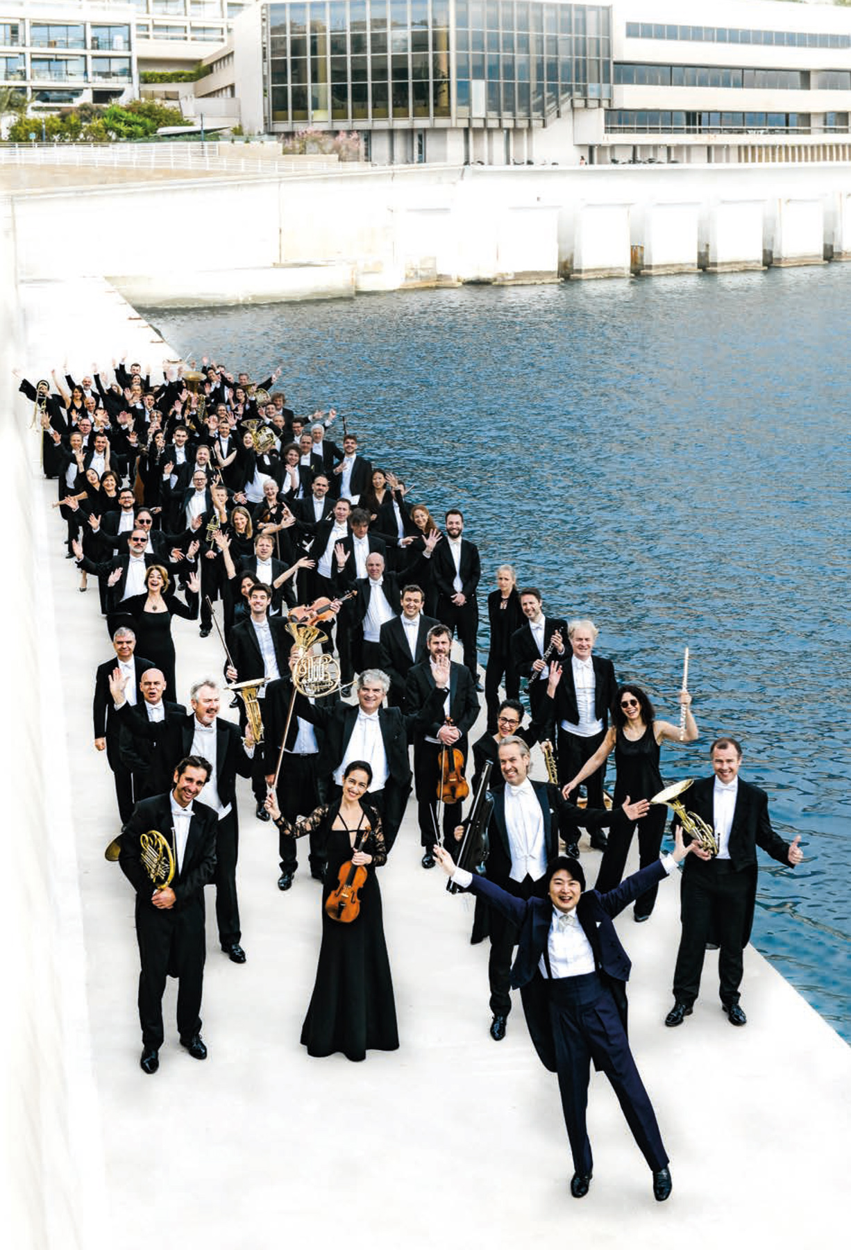 Les musiciens de l'OPMC au bord de la mer